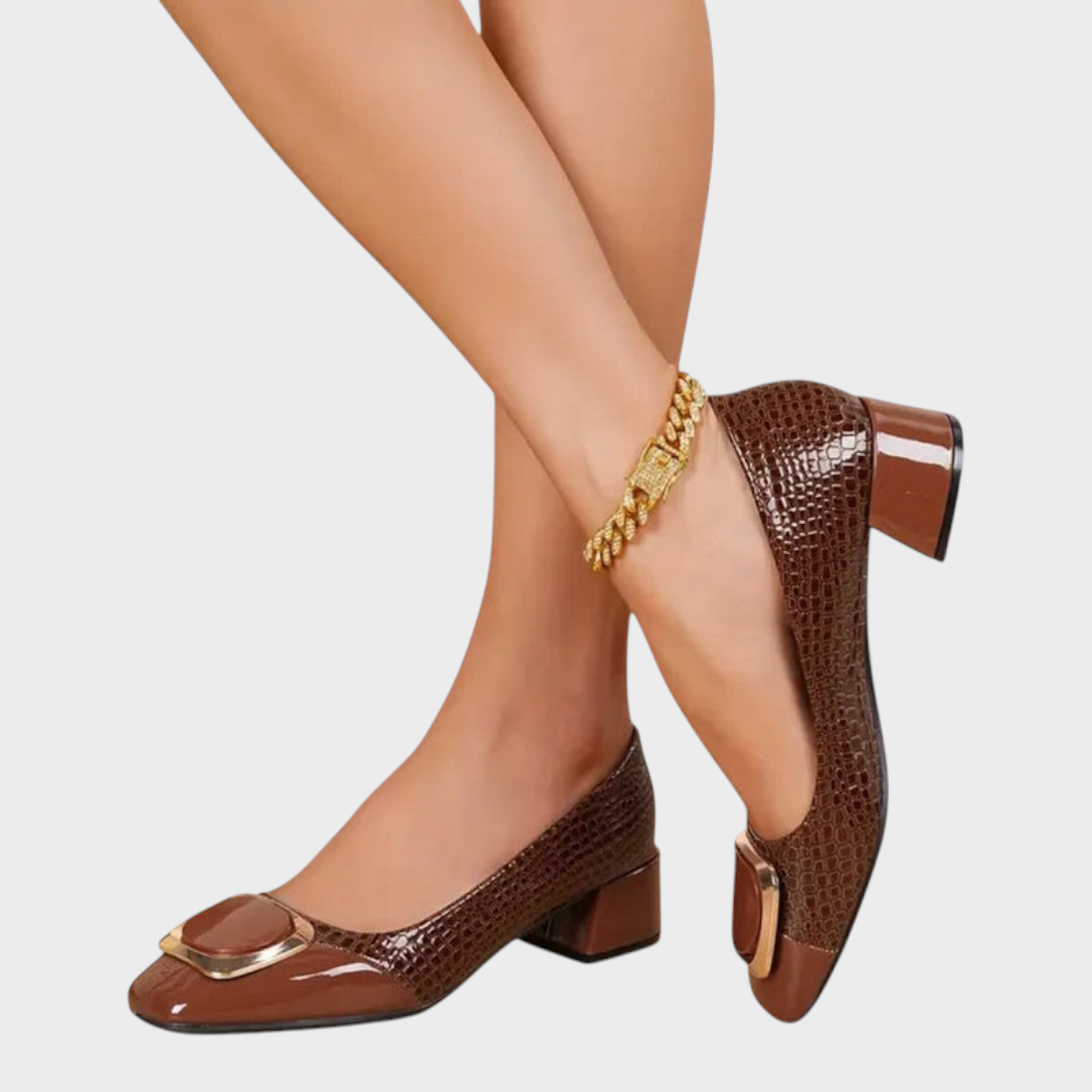 Virginia | CROCO BLOCK HEELS