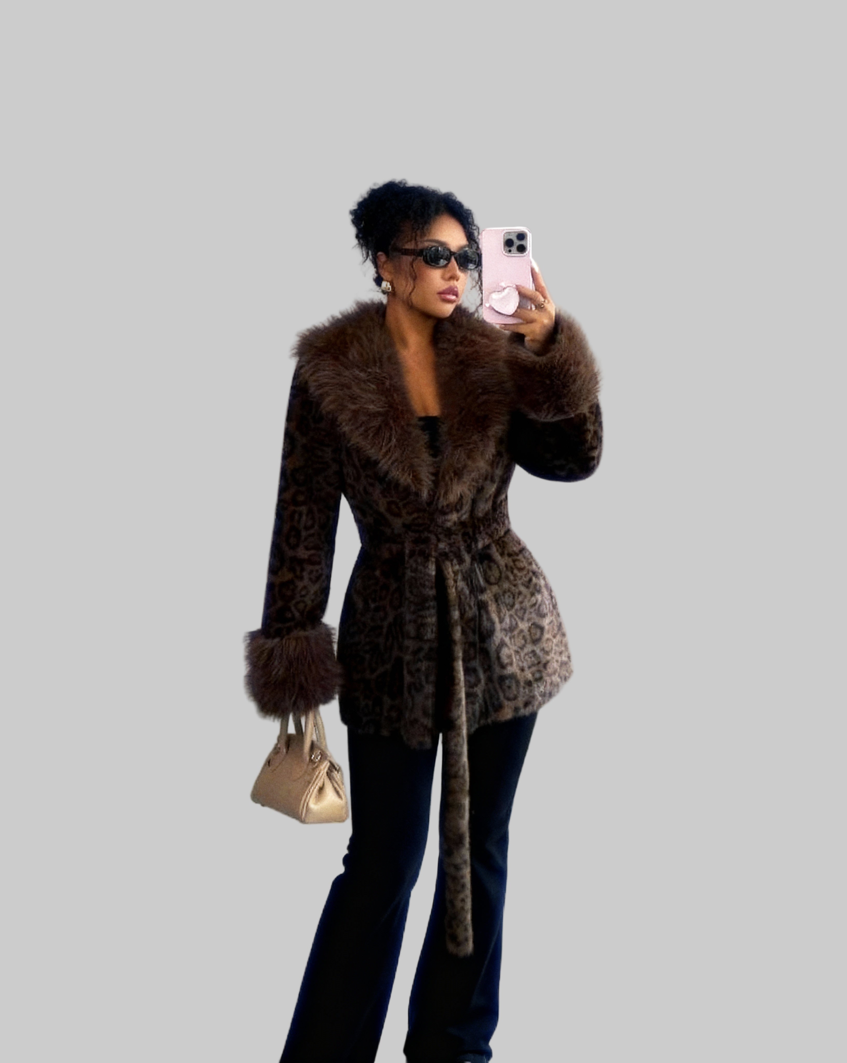 Marbella | Faux Fur Coat with Belt