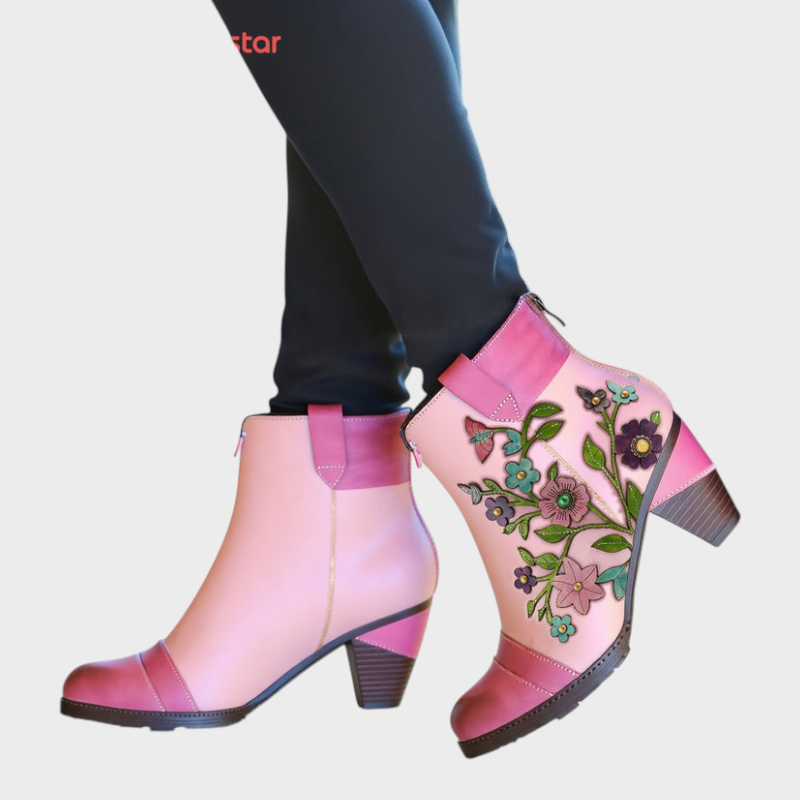 Grace | Pink Ankle Boots