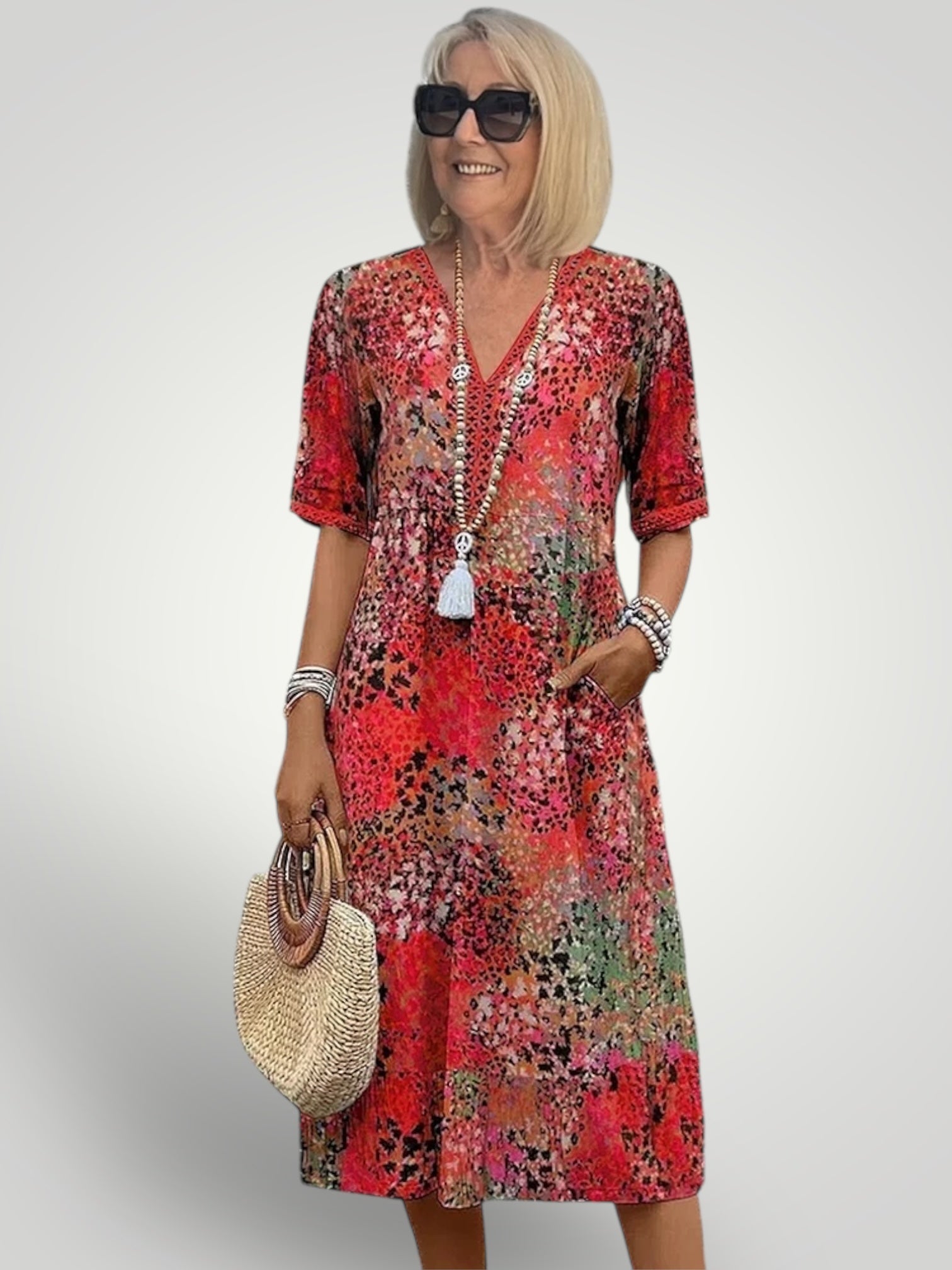 Hillary | Vibrant Mid-Length Dress