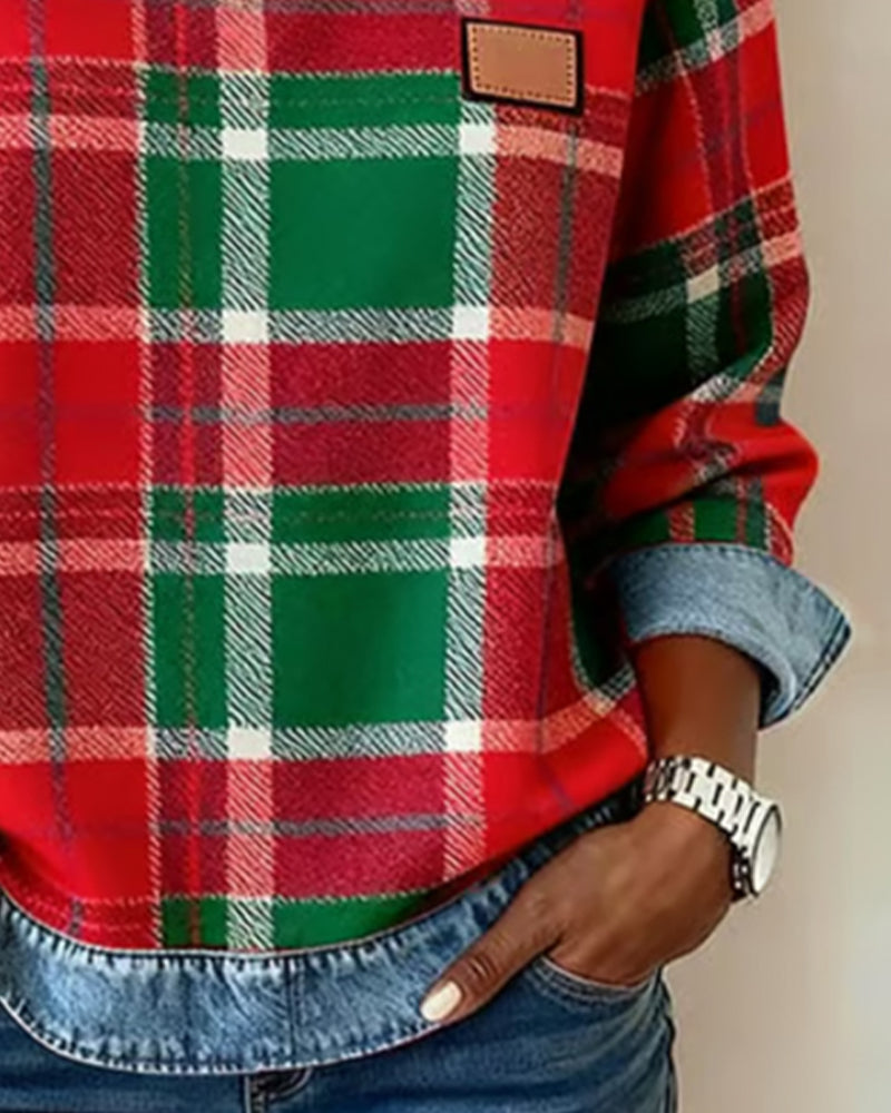 Ivy | Sweatshirt with plaid patches