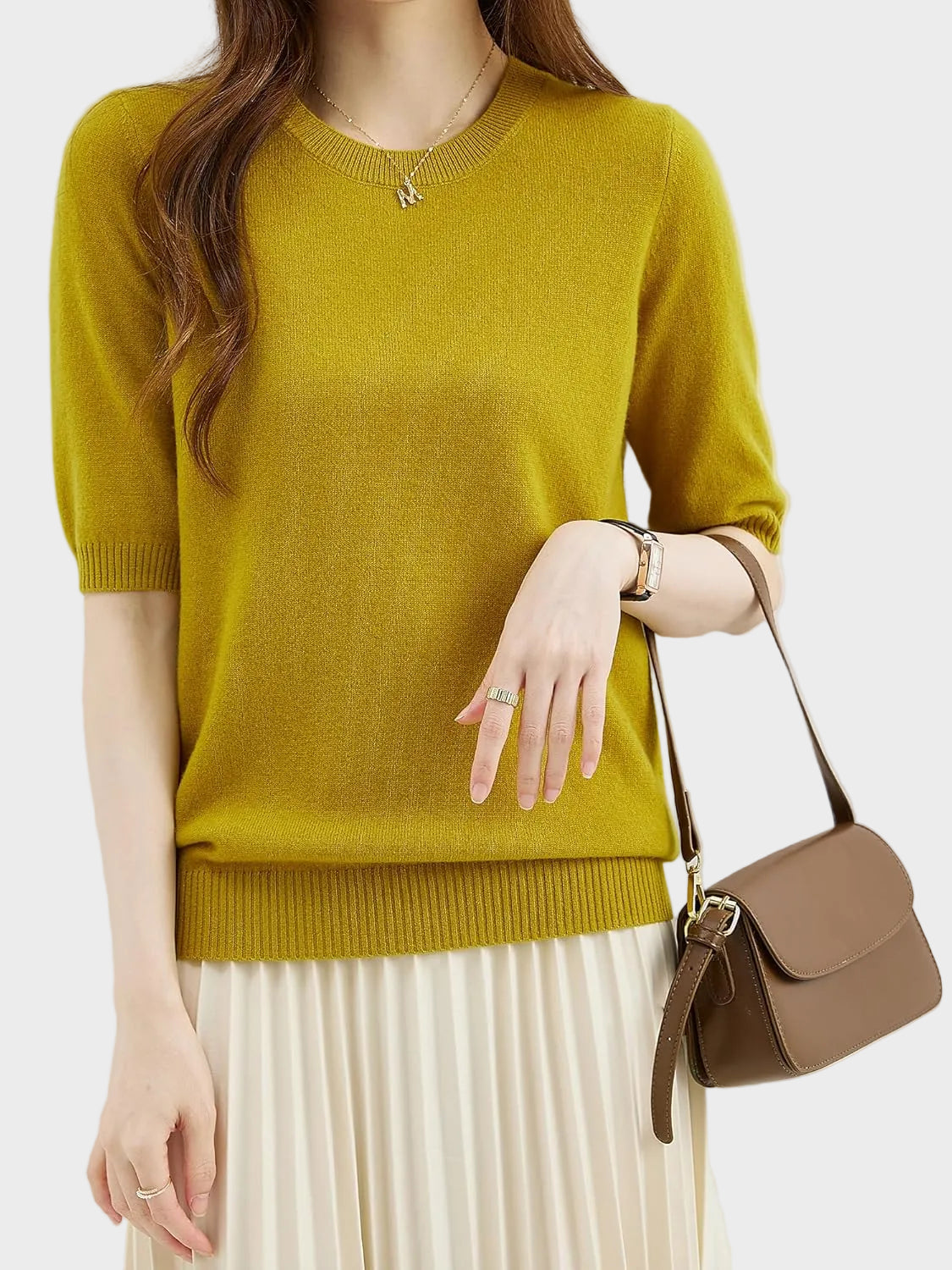 Eureka | 100% Merino Wool Crewneck Half Sleeve Sweater