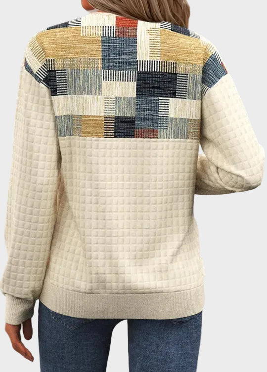 Linora | Patchwork Knit with Buttons