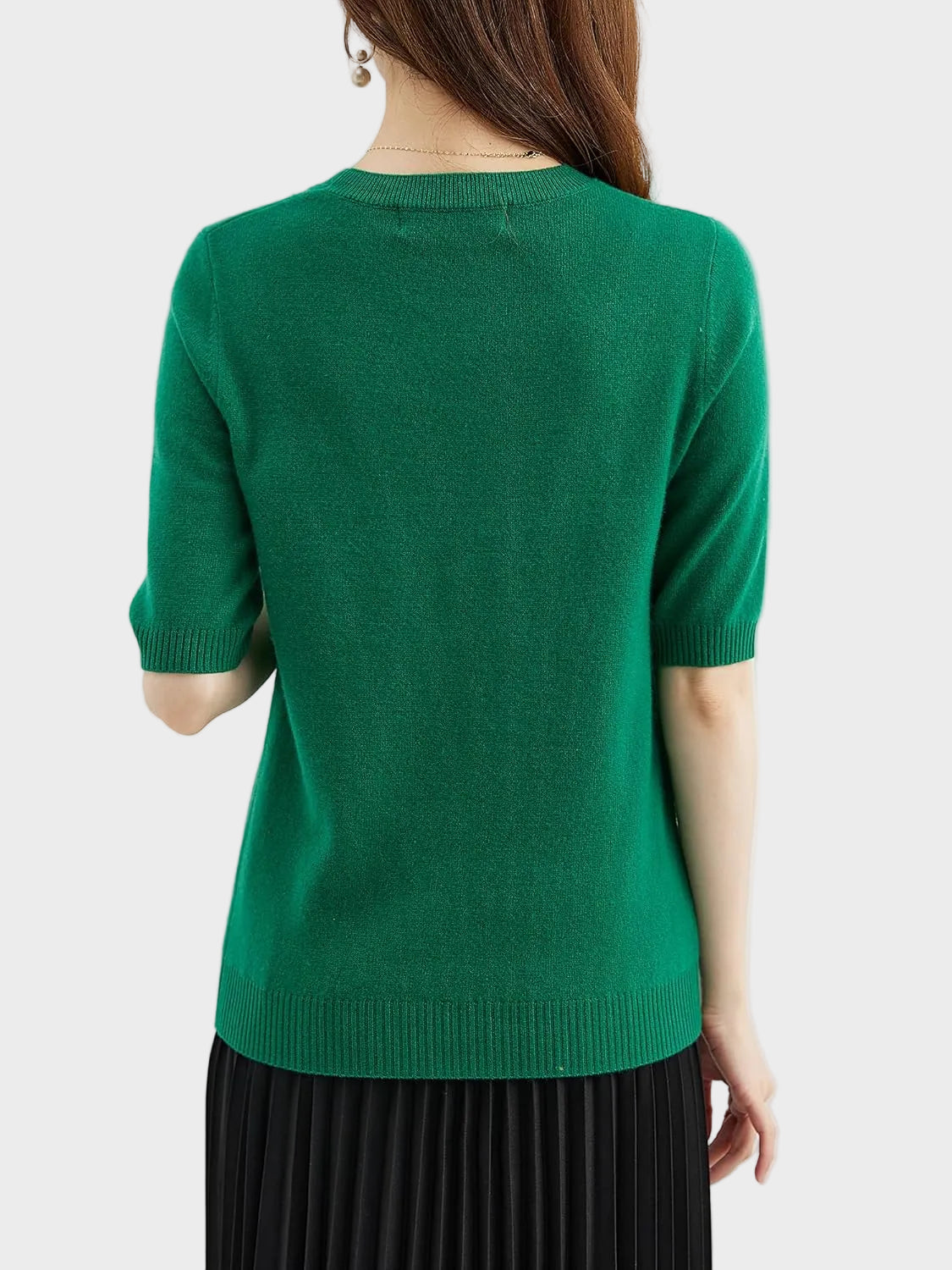 Eureka | 100% Merino Wool Crewneck Half Sleeve Sweater