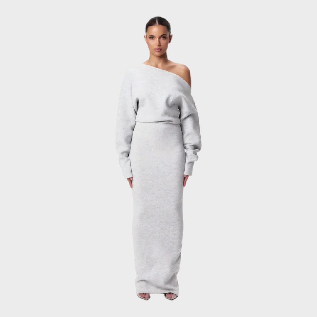 Hillary |Knit Off-Shoulder Maxi