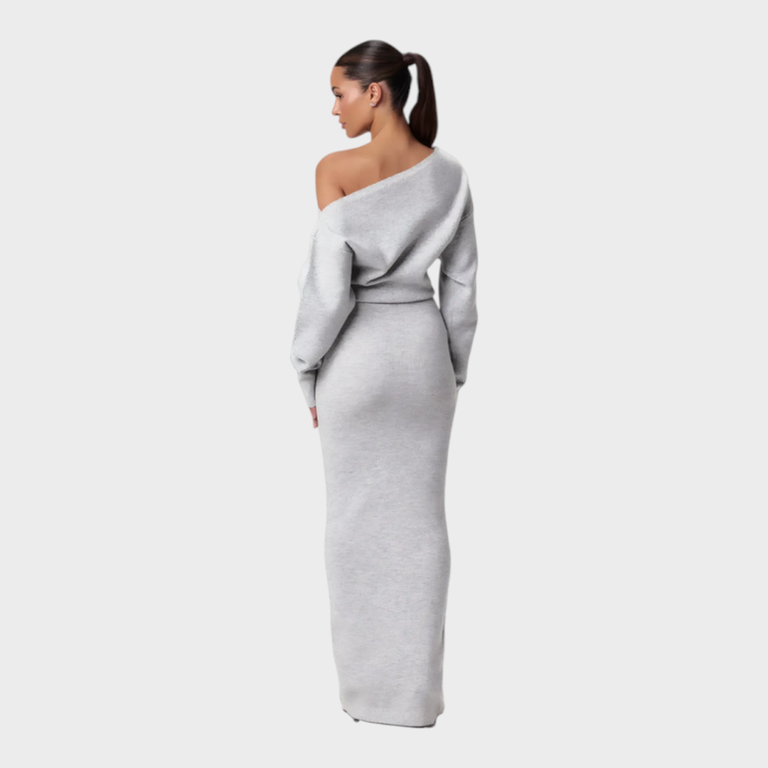 Hillary |Knit Off-Shoulder Maxi