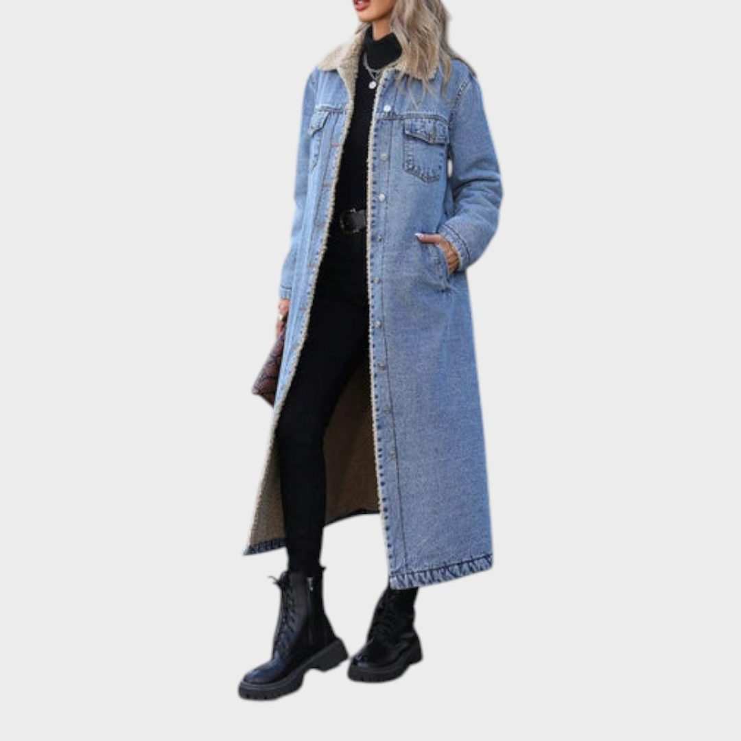 Yaritza | Long Fleece Lined Jacket Winter Single Breasted Coat