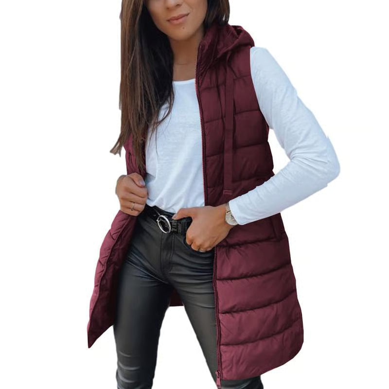 Women's Long Sleeveless Jacket