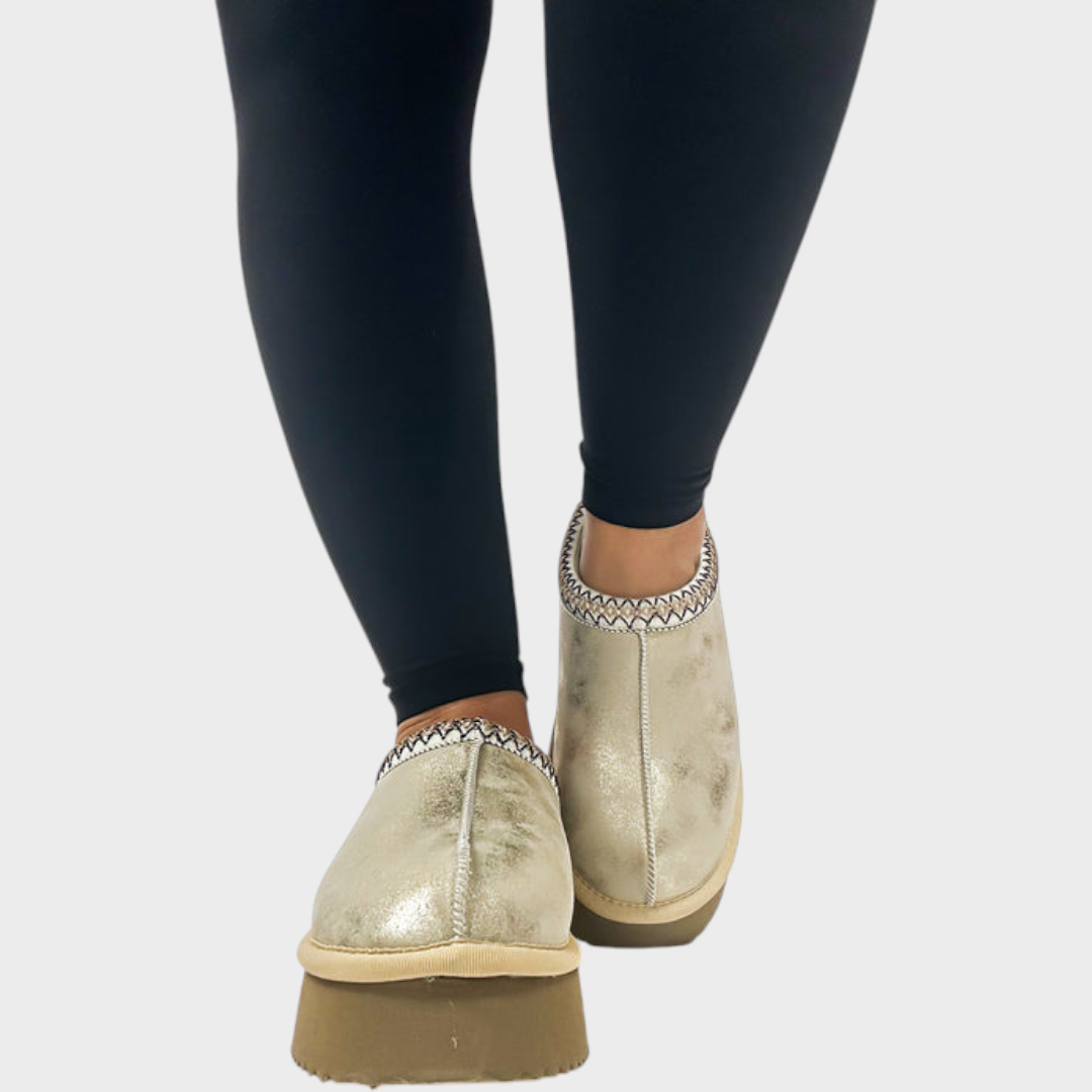 Stormie | Corky's Washed Gold Metallic Pillow Talk Shoes