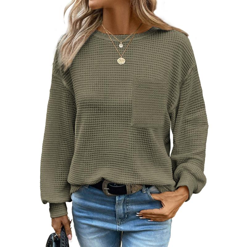 LIORA™ - Comfortable Oversized Long Sleeve Round Neck Blouse