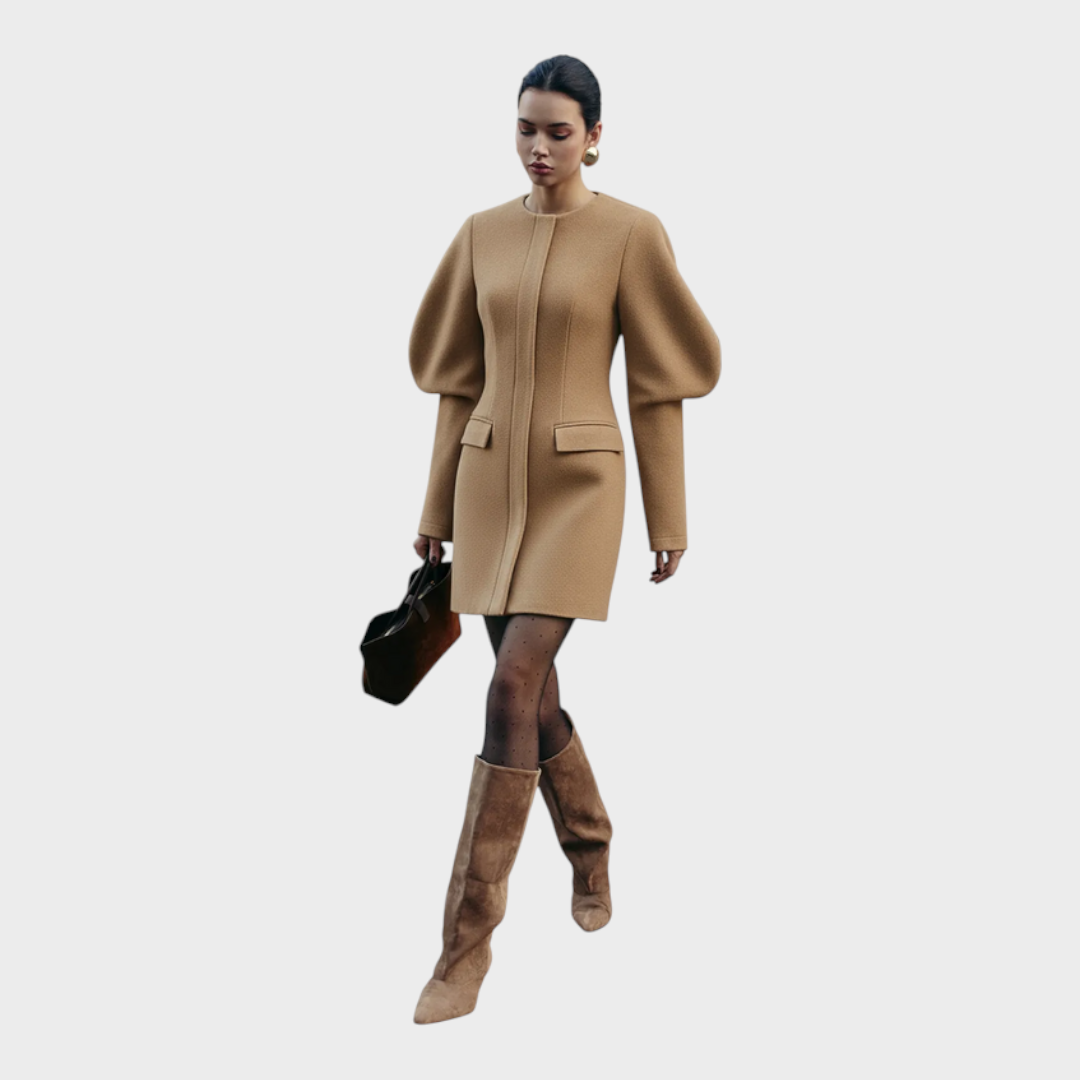 Dessa | Mini Dress Made of Short Fabric with Puff Sleeves