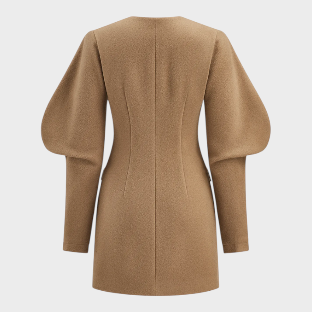 Dessa | Mini Dress Made of Short Fabric with Puff Sleeves