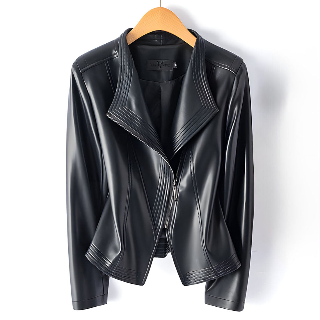 Clarisse sheepskin leather motorcycle jacket
