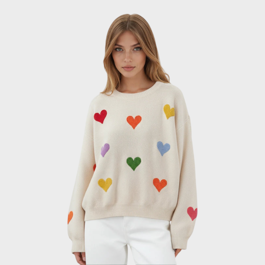 Erza | Happy Hearts Knitted Sweater