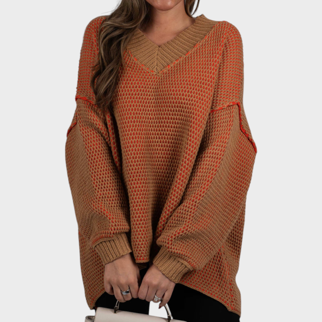 Simone | Read My Mind Sweater (Camel/Orange)