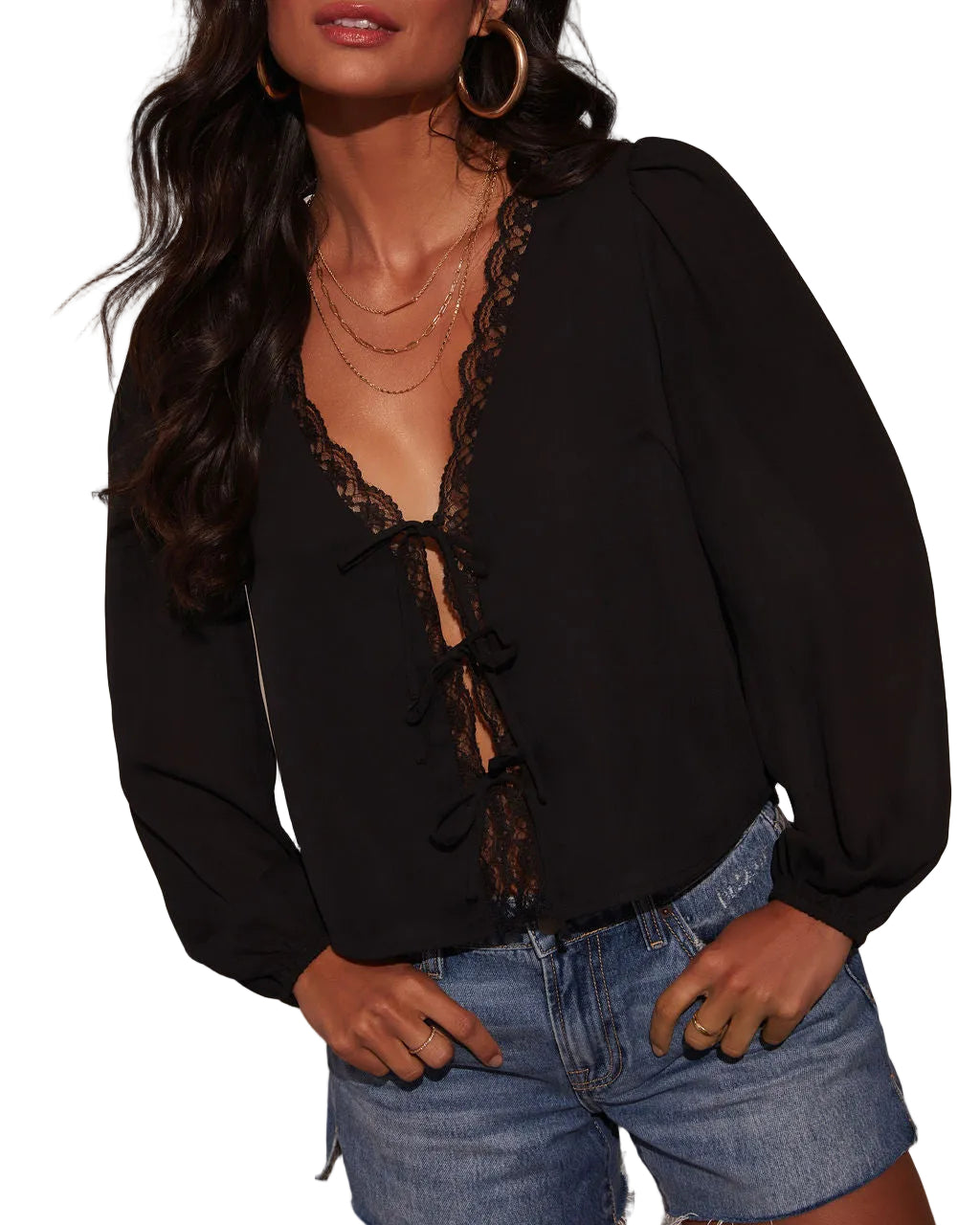 Alice | Alonso Lace Trim Top