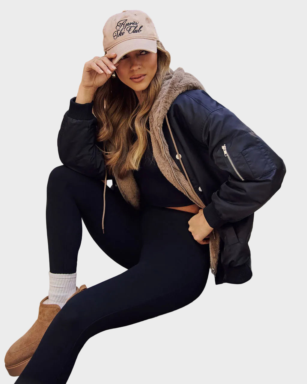 Camara | Campus Oversized Faux Fur Lined Bomber Jacket