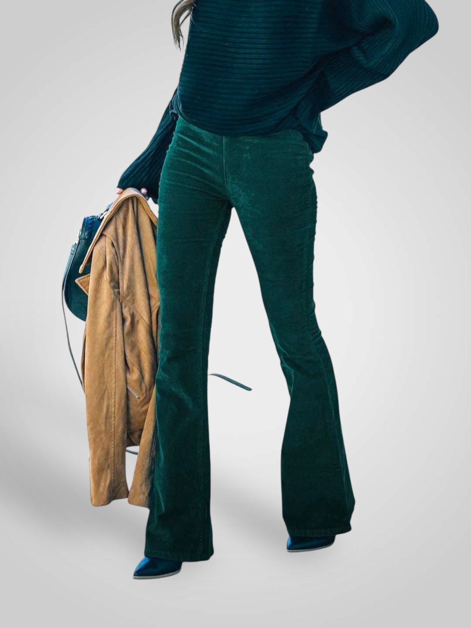 Nedda | Zvětšené kalhoty s vysokým pasem - Strečový střih