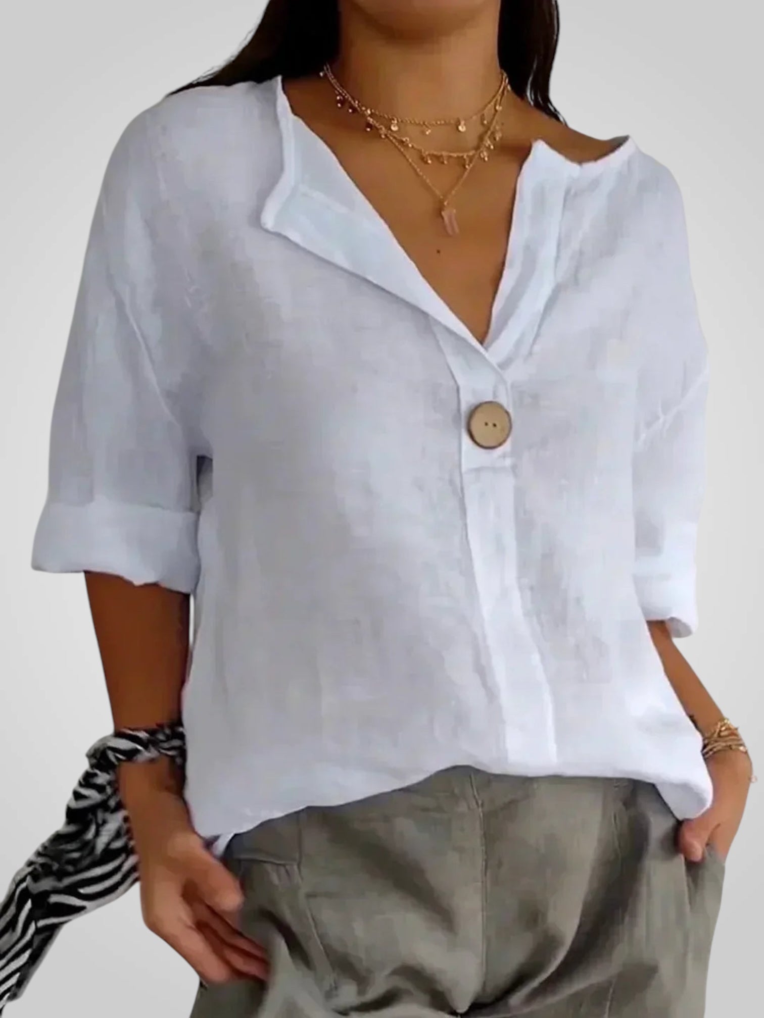 Sabrine | Comfortable V-neck Blouse