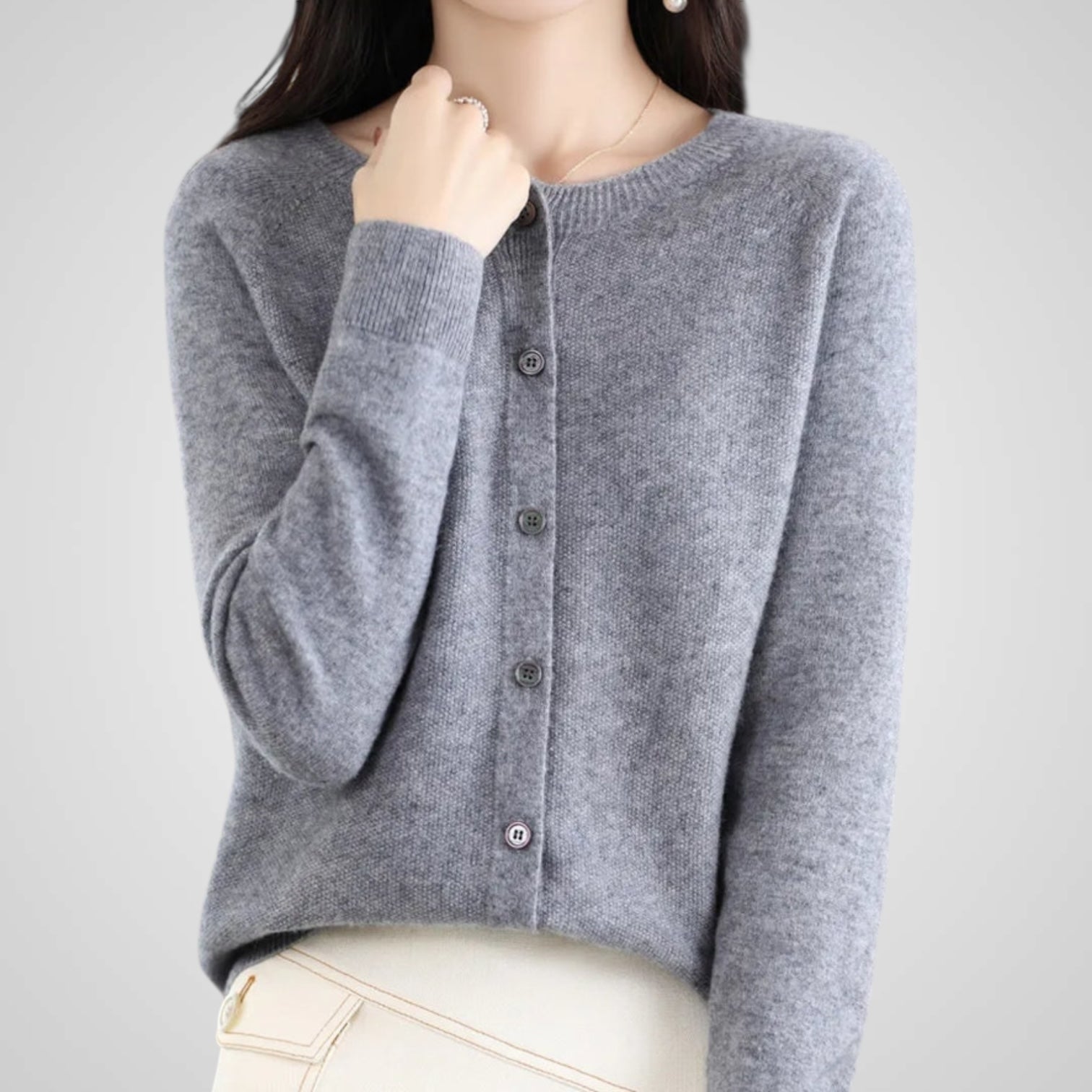 Reva | Pure Wool & Cashmere Cardigan Sweater