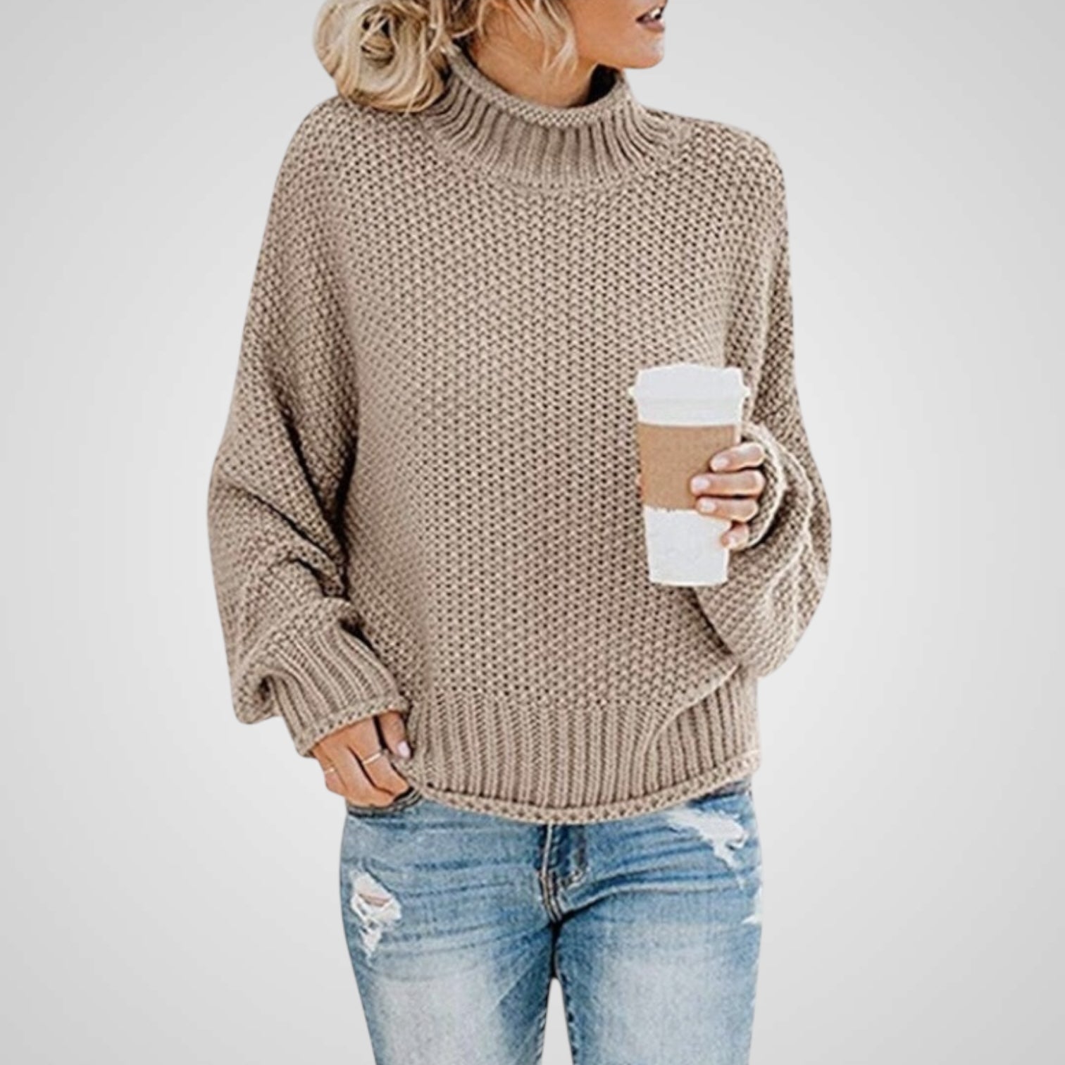 Soft | Women's Turtleneck Knit Long Sleeve Sweater