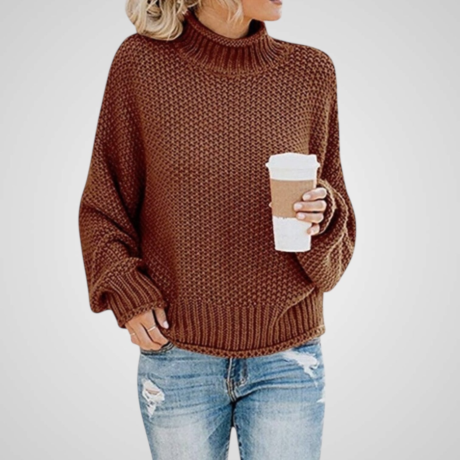 Soft | Women's Turtleneck Knit Long Sleeve Sweater