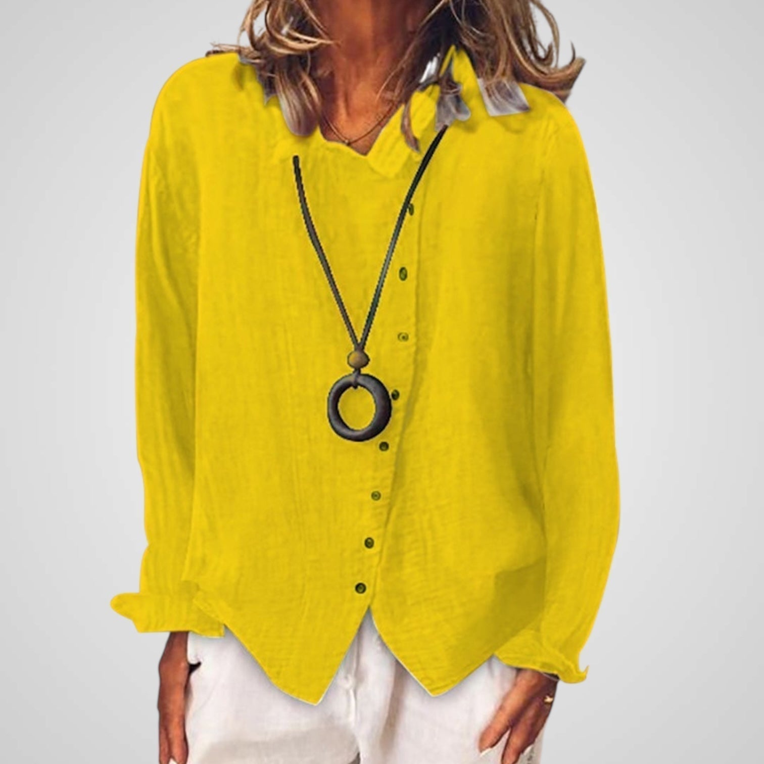 Katia | Women's cotton and linen casual long blouse