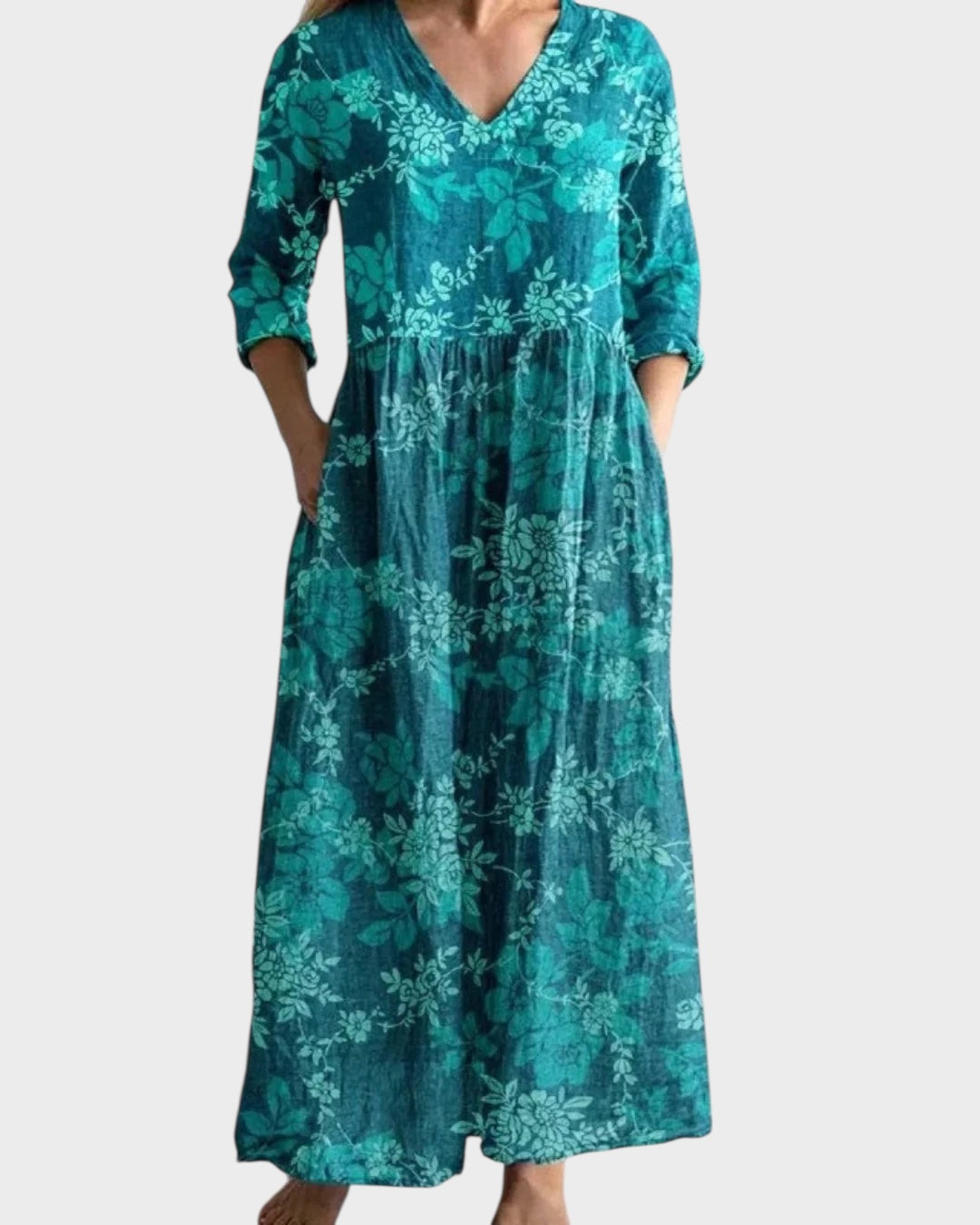 C&G™ | Retro Long Dress with Floral Pattern