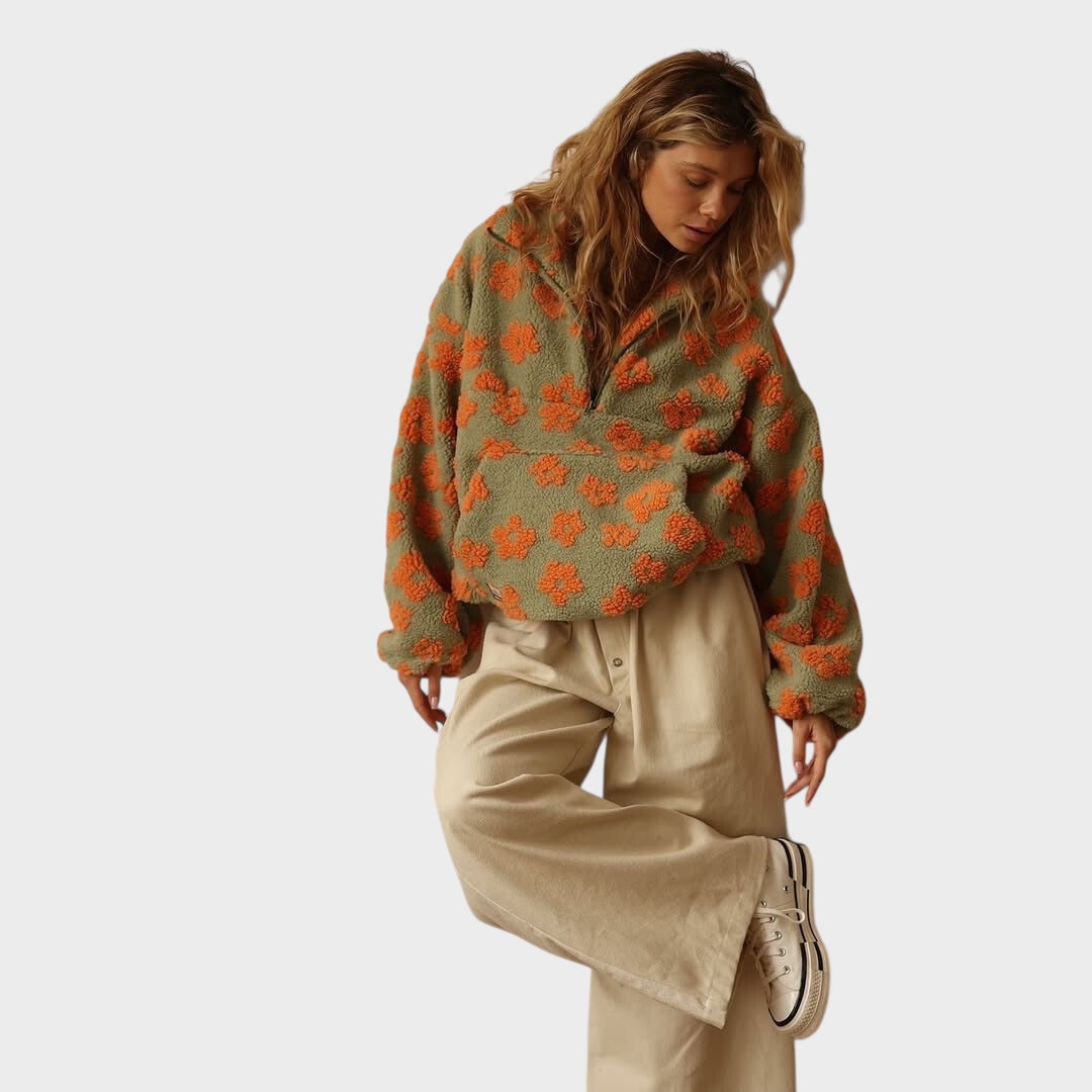 Daisy - Fleece sweatshirt with floral pattern