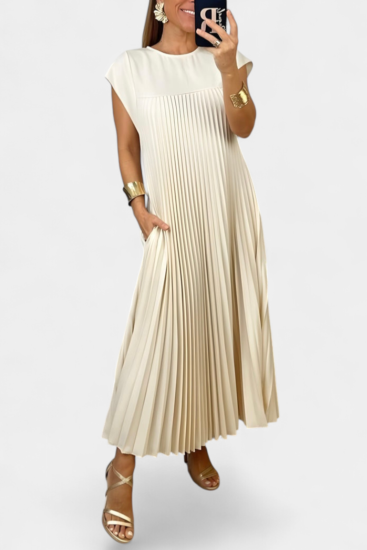 Manuela Sleeveless Pleated High Waist Dress