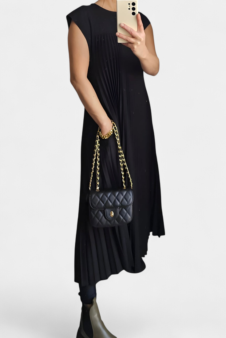 Manuela Sleeveless Pleated High Waist Dress