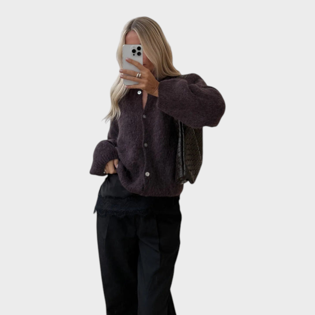 Aviona | N-Kae Knitted Cardigan Chocolate