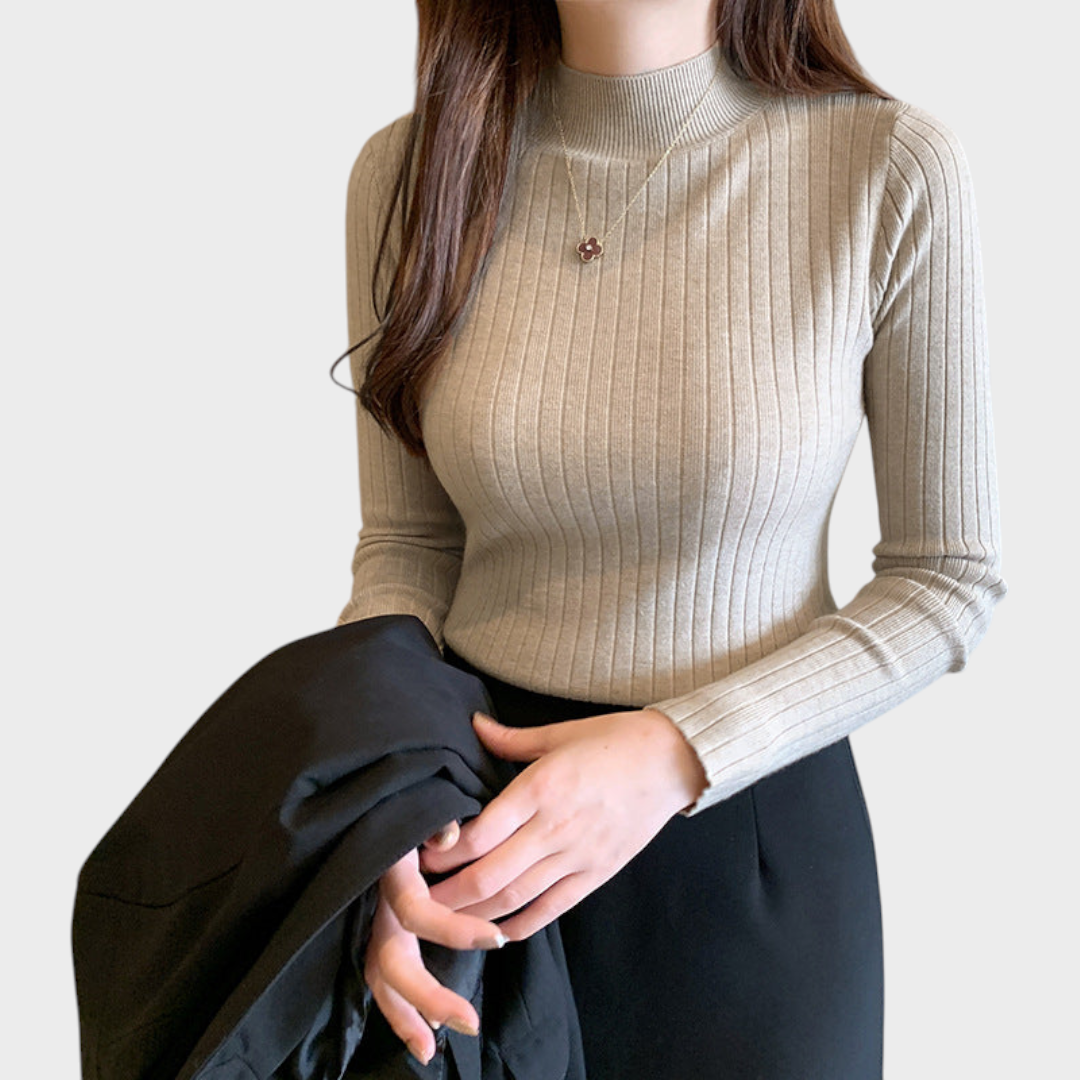 Gretchen | Slim Fit Half Turtleneck Knit Top
