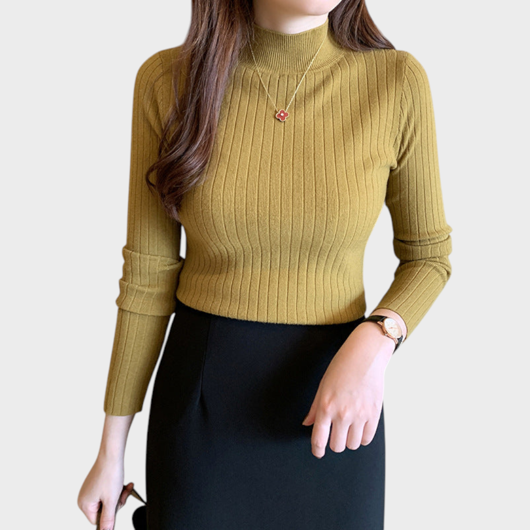 Gretchen | Slim Fit Half Turtleneck Knit Top