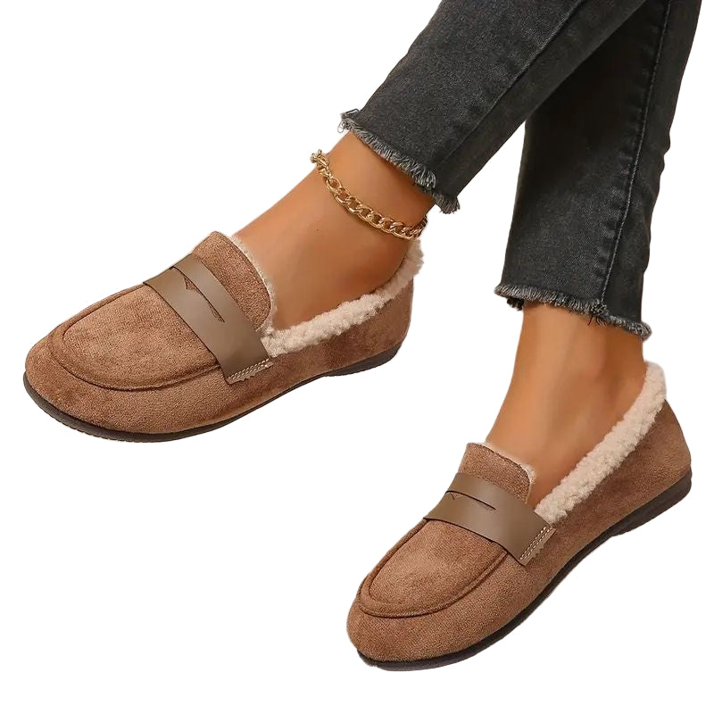 Aria comfortable fur-lined loafers