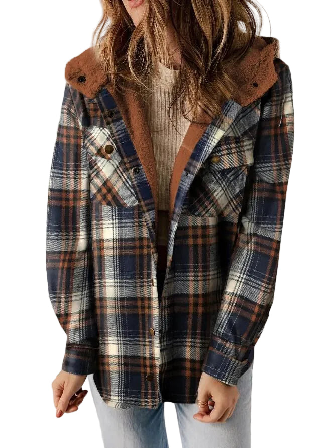 AMELIA - Women’s Plaid Hooded Flannel Jacket for Autumn & Winter