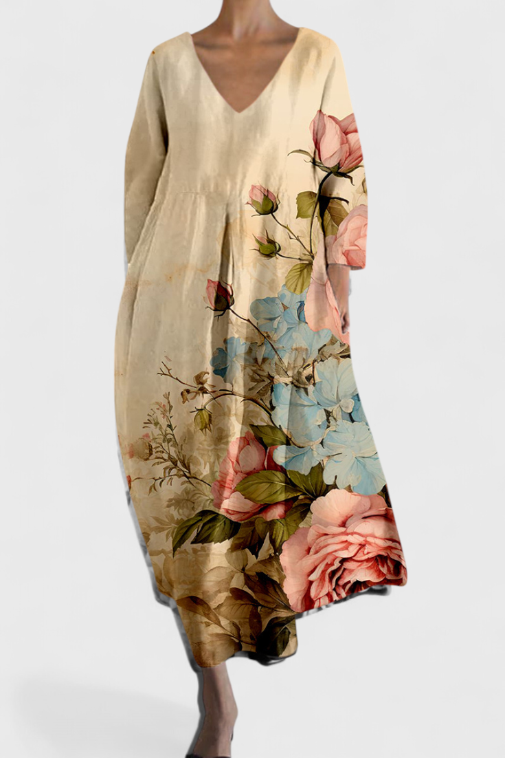 Vícebarevné šaty Anne Long s výstřihem do V