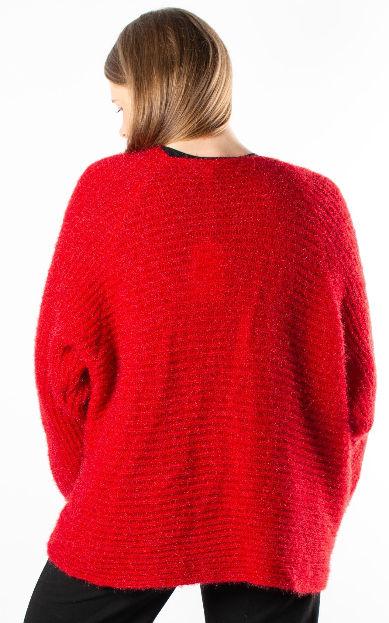 Vanilla | Open Knit Cardigan | Red