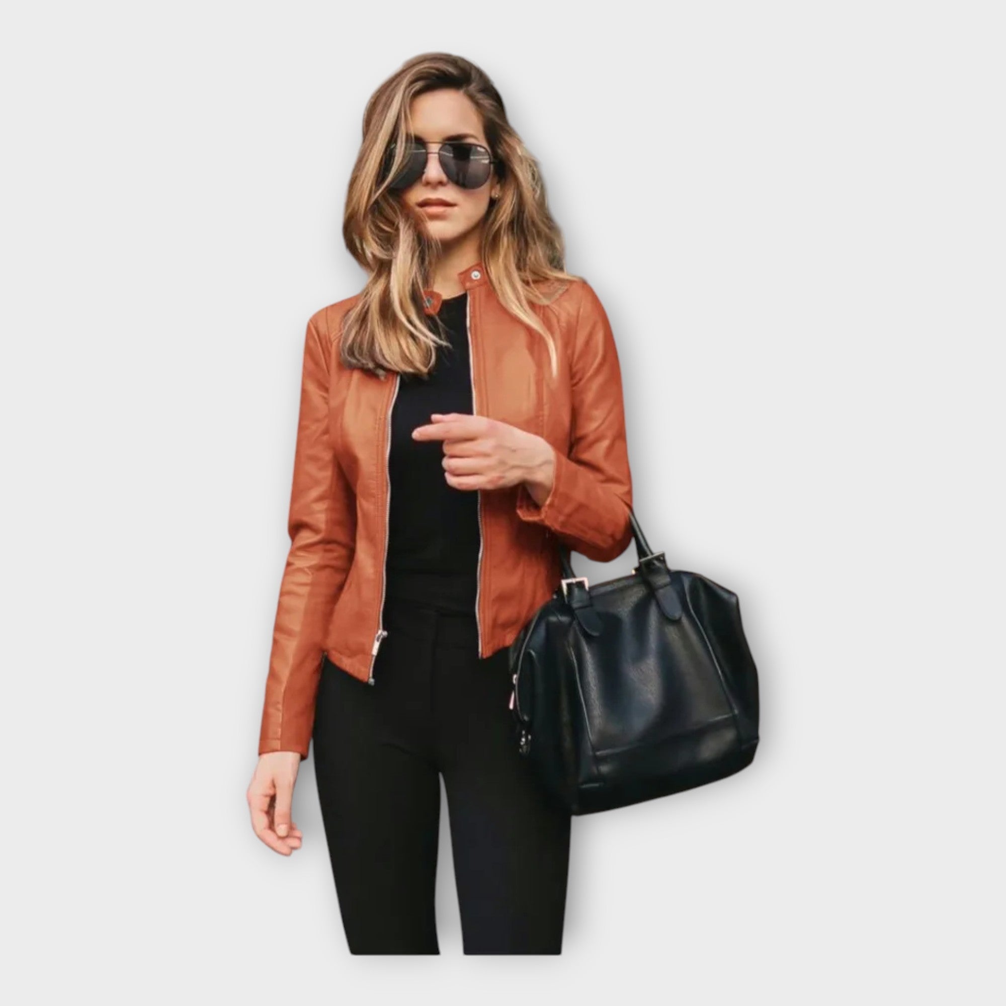 Leather Jacket with a Modern Line