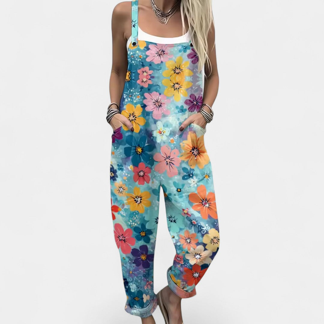 Dionysoula - Airy jumpsuit with colorful floral design
