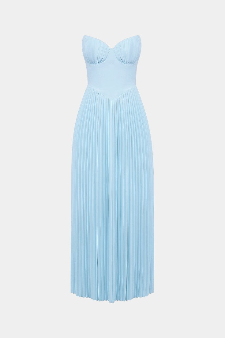 Seraphina Pleated Strapless Dress with Bust