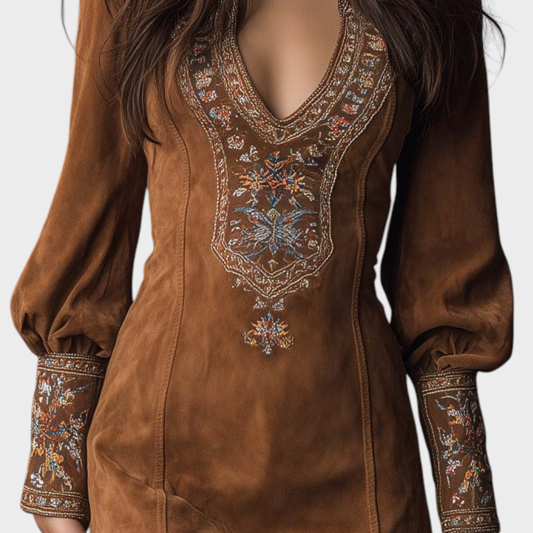 Khloe | Retro Suede Mini Dress