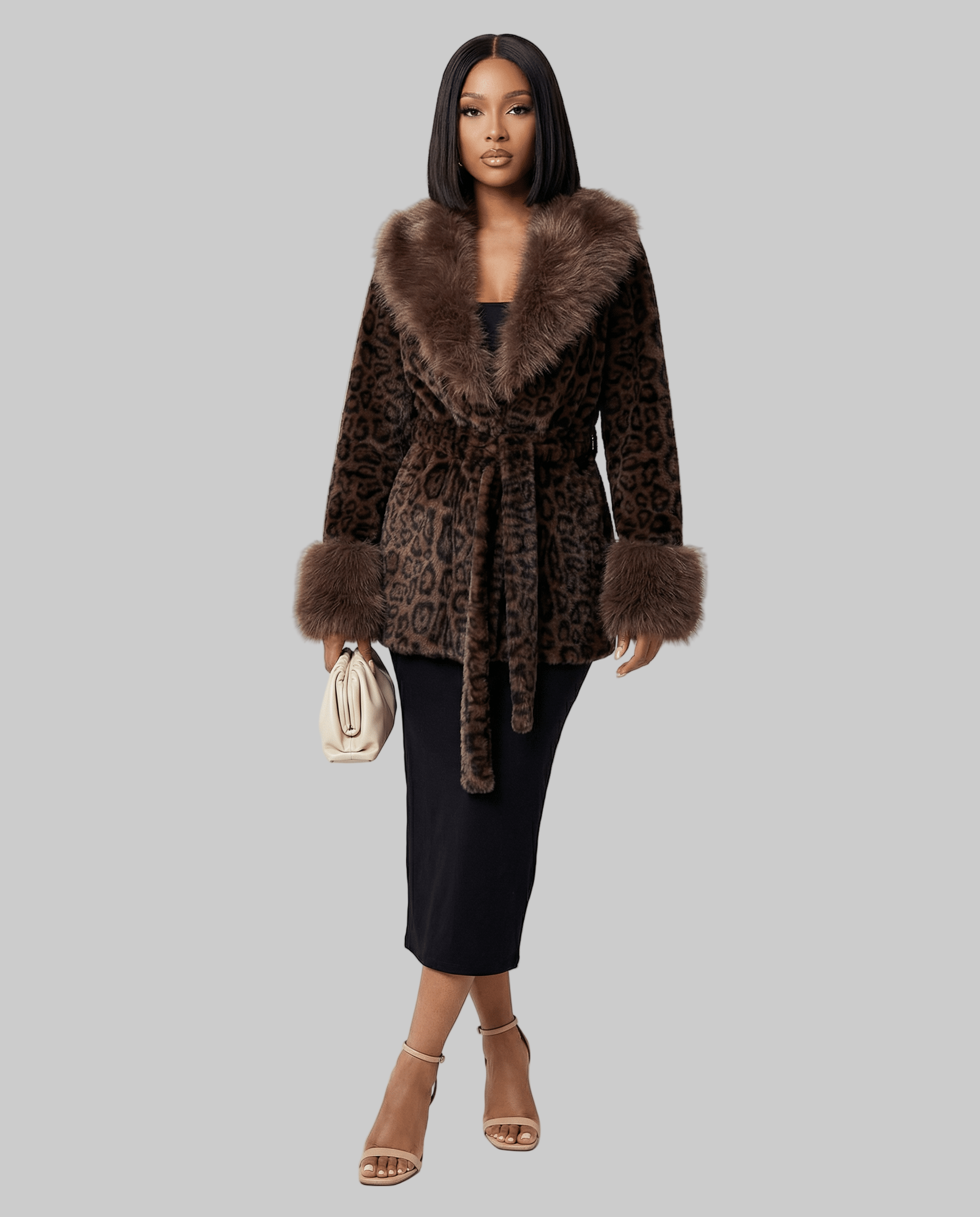 Marbella | Faux Fur Coat with Belt