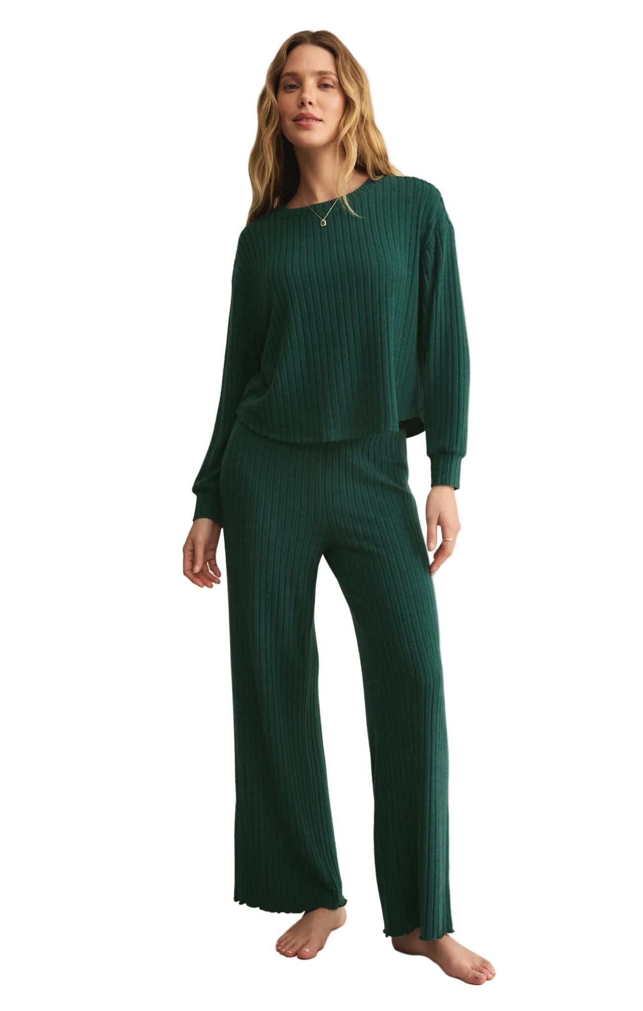 Megan | Dawn Smocked Silky Rib Pant