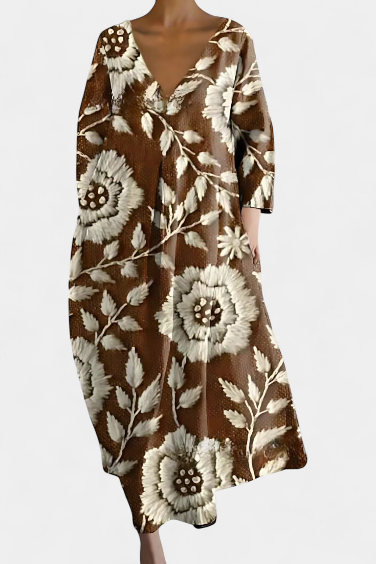 Vícebarevné šaty Anne Long s výstřihem do V