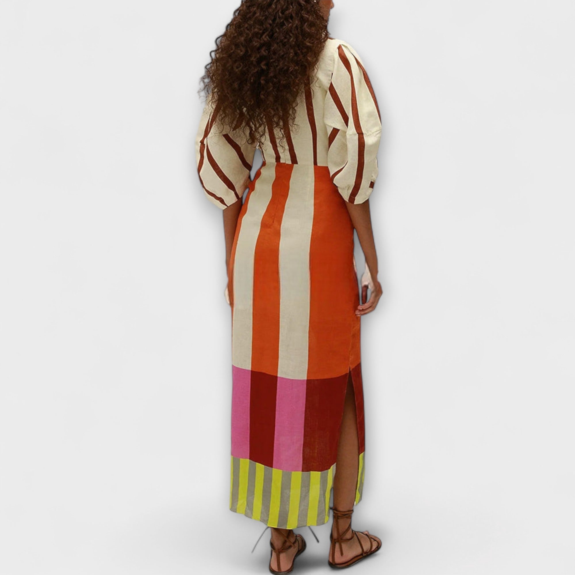 Kaya — Maxi Dress with Cut-out and Puff Sleeves