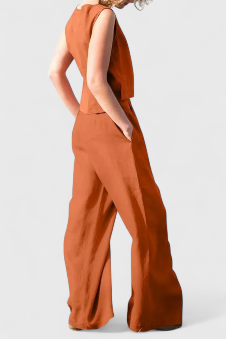 Yvanne Summer Sleeveless Vintage Set