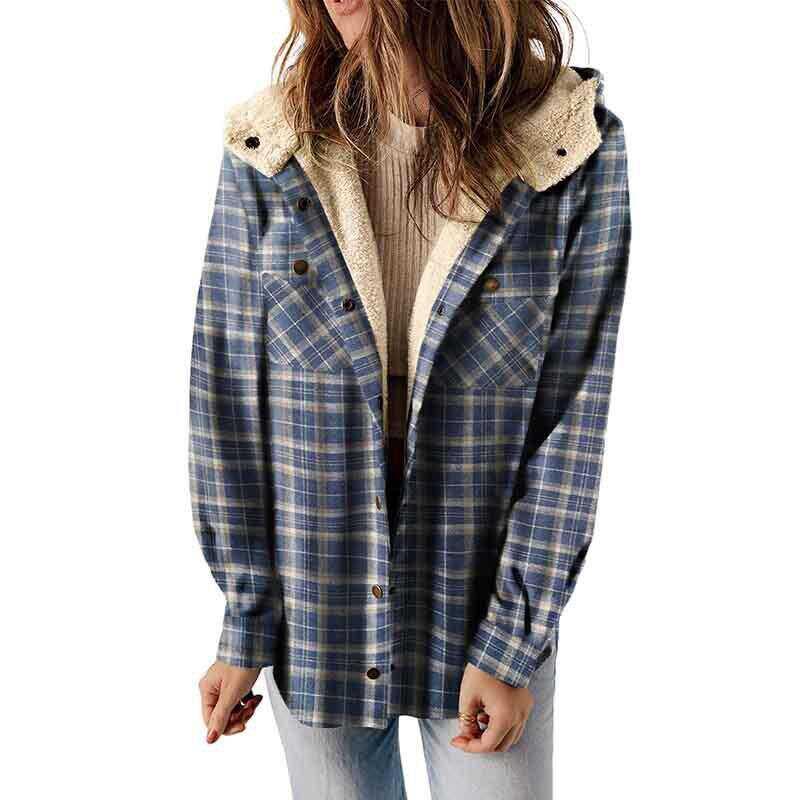 AMELIA - Women’s Plaid Hooded Flannel Jacket for Autumn & Winter