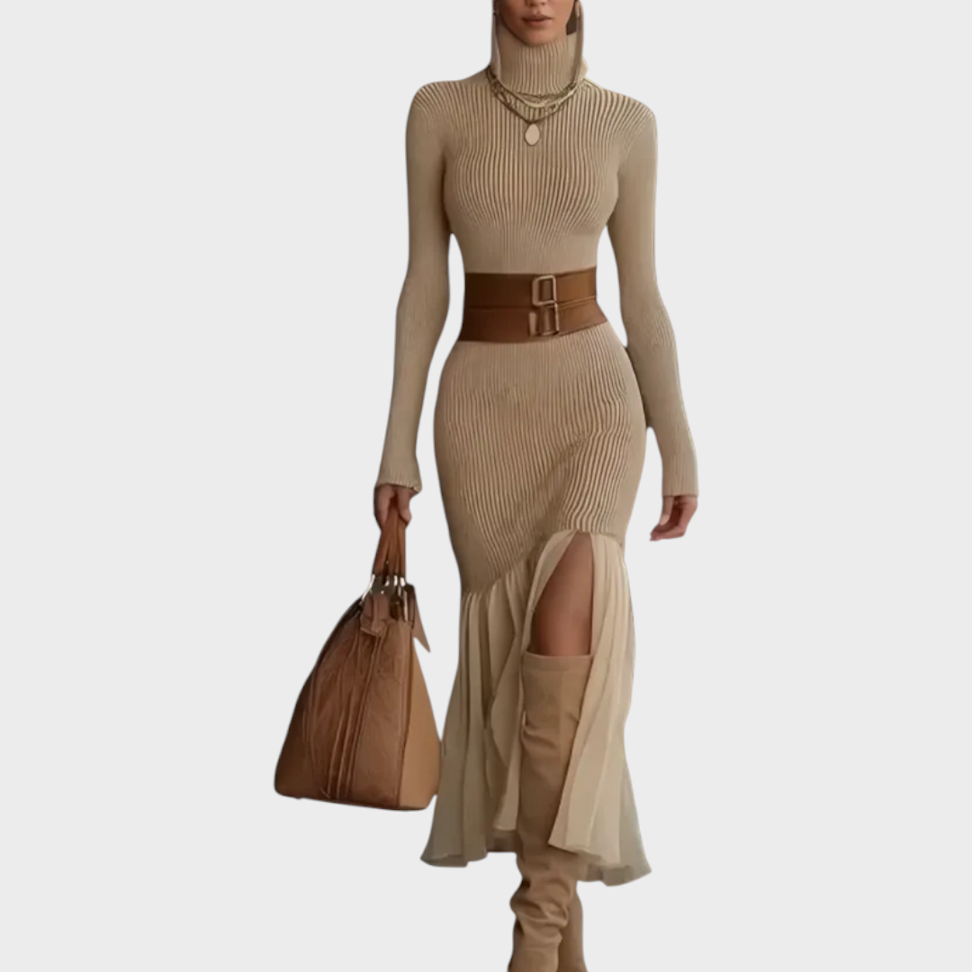 Florentina | Elegant Turtleneck Knit Dress