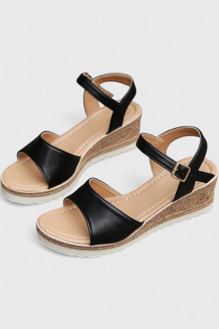 Neus Platform Sandals with Braided Sole and Open Toe